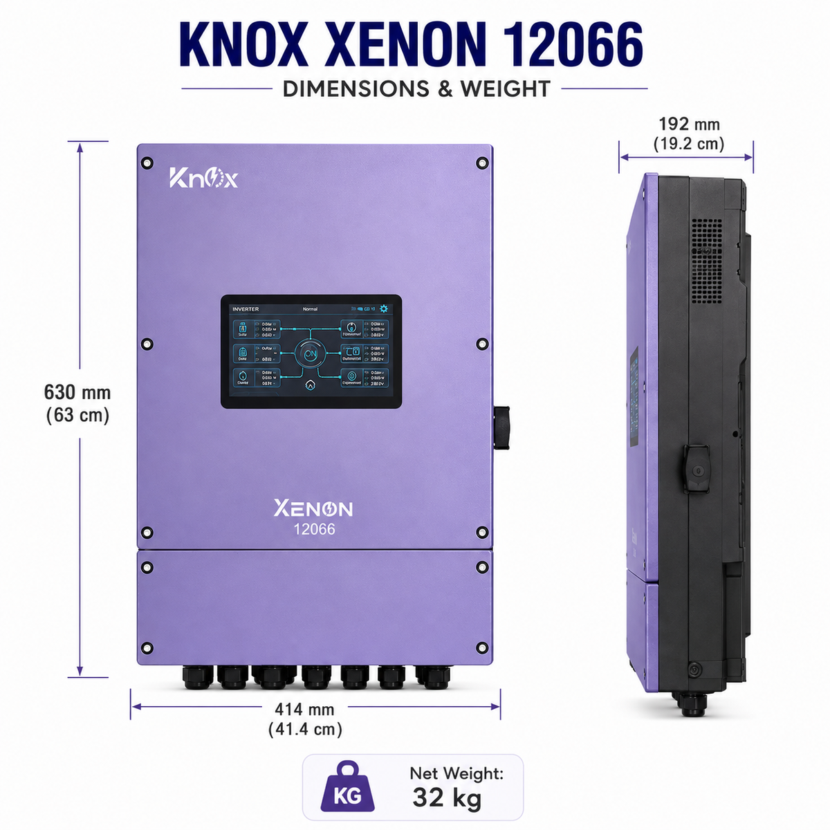 Knox Xenon 12066 6.6kW 48V Hybrid Solar Inverter – IP66 Dual MPPT