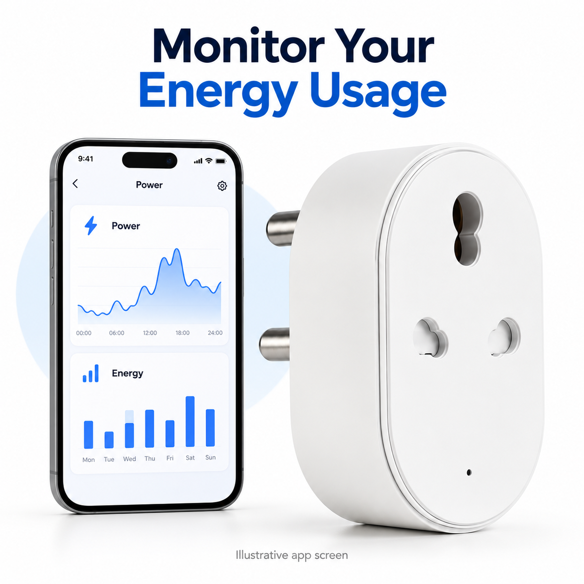 16A WiFi Smart Plug Socket with Energy Monitoring – Tuya Smart Life