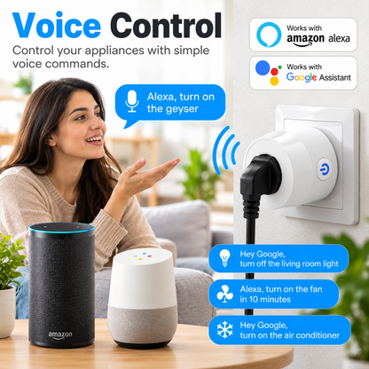 Smart WiFi Power Socket Plug 16A with Energy Monitoring – Tuya Smart Life