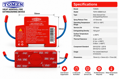 TOMZN Heat Aerosol Fire Extinguishing Device – Automatic Fire Suppression for Electrical Panels