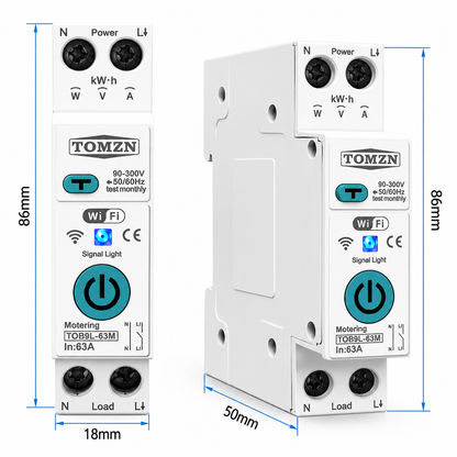TOMZN TOB9L-63M 63A Smart WiFi 10-in-1 Protector Switch