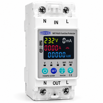 TOMZN TOMPD-63SW 63A Smart WiFi Protector 10-in-1 with Leakage Protection