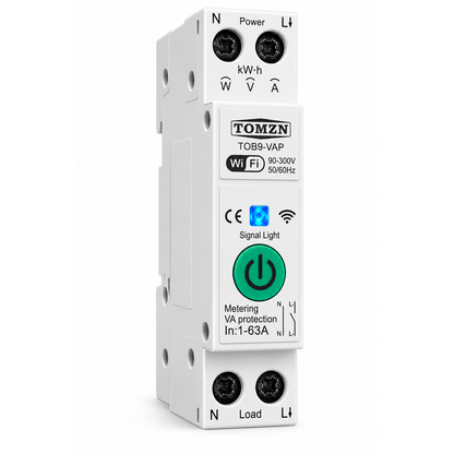 TOMZN TOB9-VAP 63A Smart WiFi Circuit Breaker with Energy Monitoring
