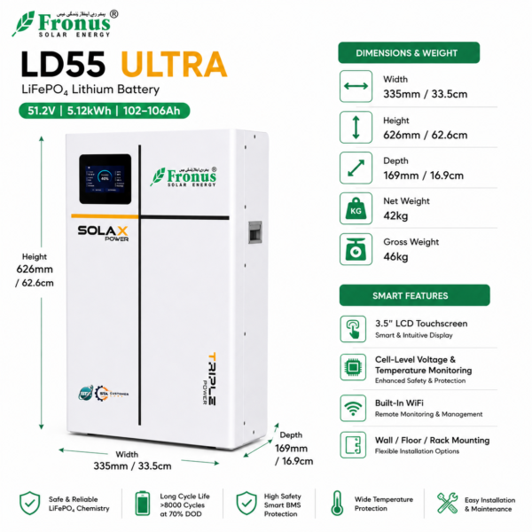 fronus ld55 ultra 5.12kwh 51.2v lifepo4 lithium battery fronus ld55 ultra 5.12kwh 51.2v lifepo4 lithium battery