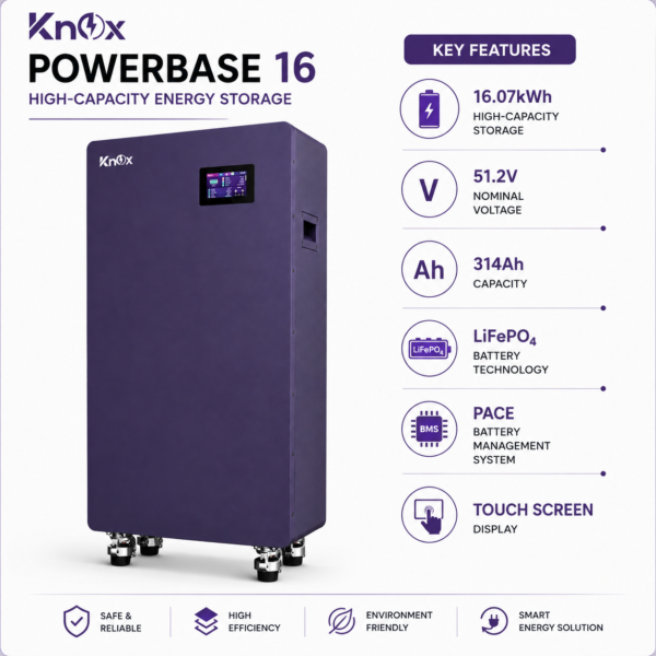 knox powerbase 16 16.07kwh 51.2v 314ah lithium battery knox powerbase 16 16.07kwh 51.2v 314ah lithium battery