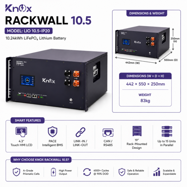 knox rackwall 10.5 10.24kwh 51.2v 200ah lithium battery knox rackwall 10.5 10.24kwh 51.2v 200ah lithium battery