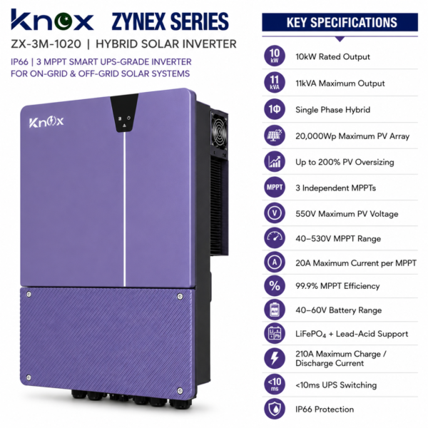 knox zynex zx 3m 1020 10kw single phase hybrid solar inverter knox zynex zx 3m 1020 10kw single phase hybrid solar inverter