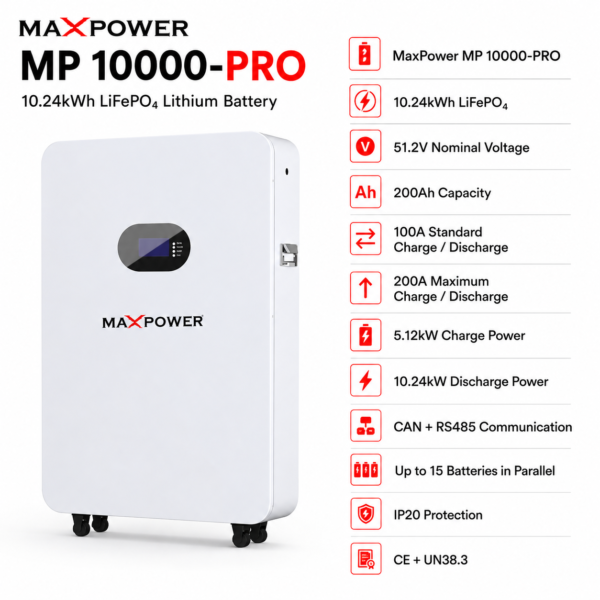 maxpower mp 10000 pro 10.24kwh 51.2v 200ah lithium battery maxpower mp 10000 pro 10.24kwh 51.2v 200ah lithium battery
