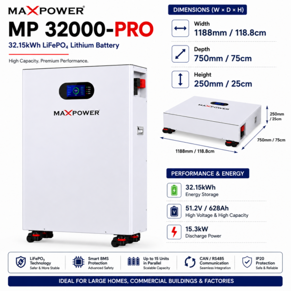 maxpower mp 32000 pro 32.15kwh 51.2v 628ah lithium battery maxpower mp 32000 pro 32.15kwh 51.2v 628ah lithium battery