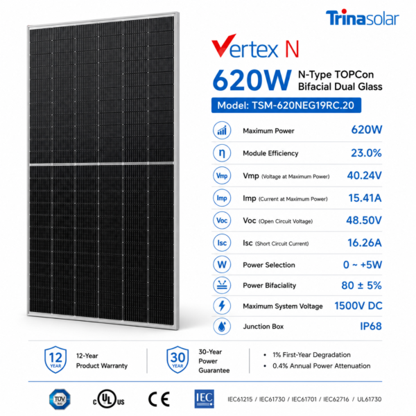 trina solar vertex n 620w n type topcon bifacial dual glass solar panel trina solar vertex n 620w n type topcon bifacial dual glass solar panel