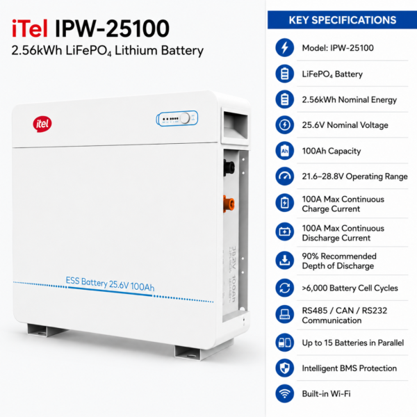 itel ipw 25100 2.56kwh 25.6v 100ah lithium battery itel ipw 25100 2.56kwh 25.6v 100ah lithium battery