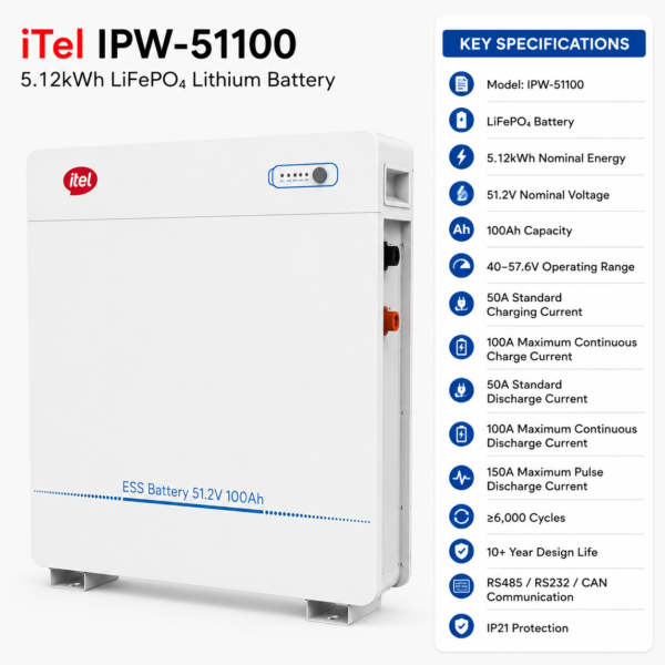 itel ipw 51100 5.12kwh 51.2v 100ah lifepo4 lithium battery itel ipw 51100 5.12kwh 51.2v 100ah lifepo4 lithium battery