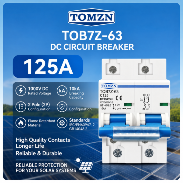 tomzn 2 pole dc breaker 125a