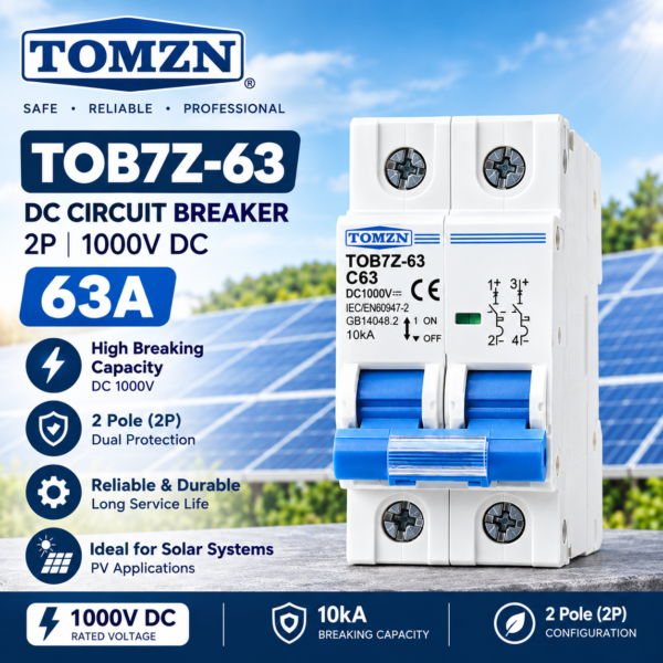 tomzn 2 pole dc breaker 63a