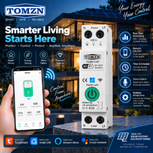 TOMZN TOB9-VAP 63A Smart WiFi Circuit Breaker with Energy Monitoring tomzn wifi breaker